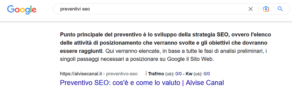 Alvisecanal - Preventivo SEO
